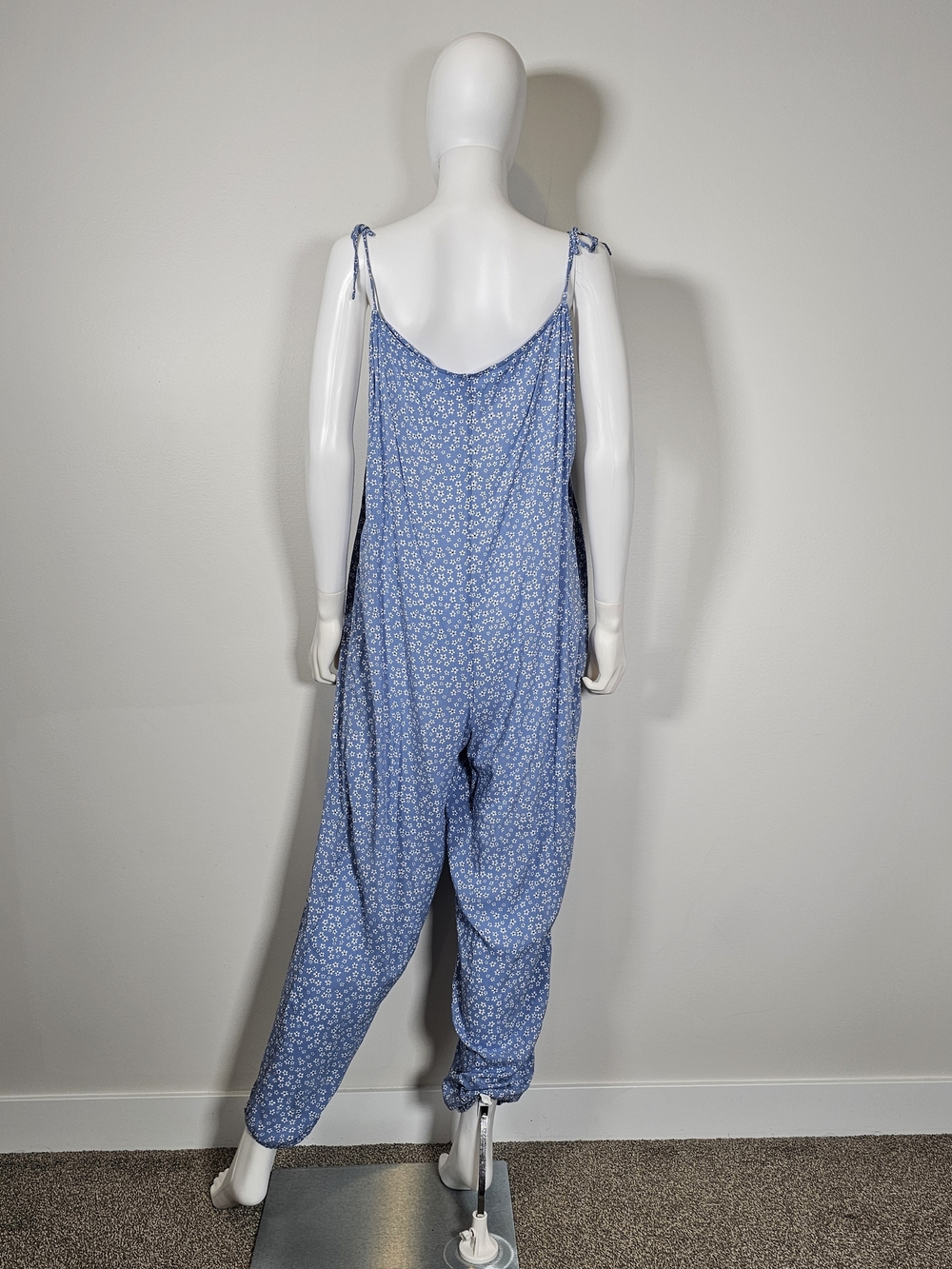 Smash + Tess Light Blue Floral Tie-Strap Jumpsuit - Picture 6 of 10
